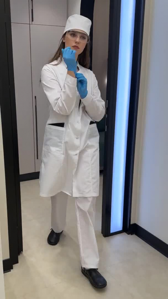 Халат ЛИНДРЕД ЭВЕЛИН длинный рукав белый/черный